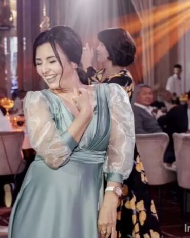 вязаные платья для беременных: Вечернее платье, А-силуэт, Длинная модель, Атлас, С рукавами, S, M