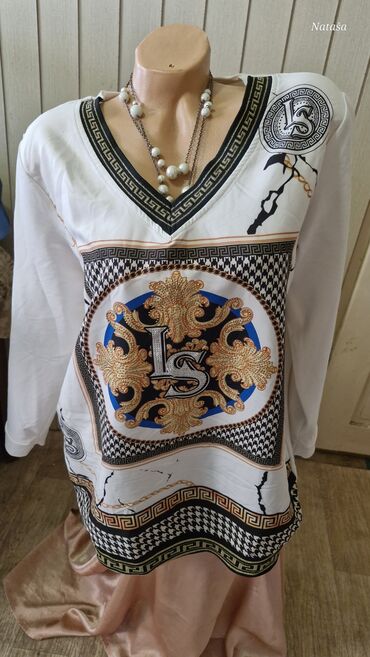 kaputi od vune i kasmira: C&A, XL (EU 42), Cotton, Print, color - White