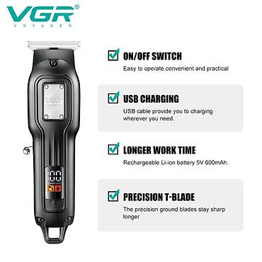 sac ucun moyka: Trimmer VGR 918 - 600mAh / 100 Dəqiqə / 1 Sürət 6500RPM / Cord/Cordles — 5