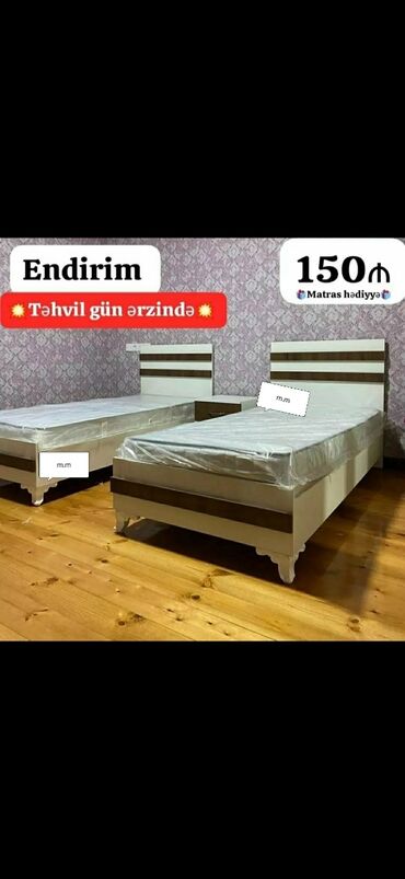 Çarpayılar: Yeni, Təknəfərlik çarpayı, Bazasız, Matras ilə, Siyirməsiz, Azərbaycan — 28