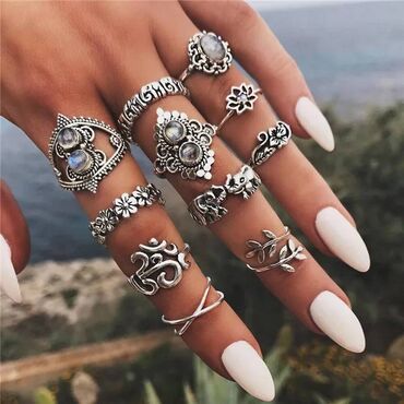 Брелоки: 💍 Набор стильных фаланговых колец в винтажном стиле 💍 Эффектный
