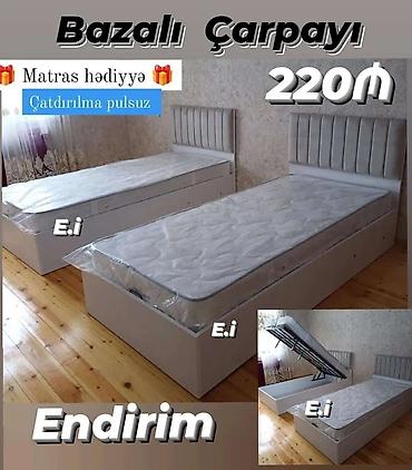 mebel kreditle: Yeni, Təknəfərlik çarpayı, Bazalı, Matras ilə, Siyirməsiz — 1