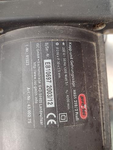 Cirkulari: Cirkular ger za drvo 1200 W - model HKGS 210/2 Profi Snaga 1200 W — 12