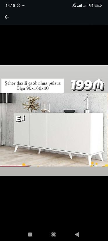 Ağ rəngdə modern bufet/dolab - Ölçü: 90 x 160 x 40 sm (hündürlük x en lalafo.az -da Ağ rəngdə modern bufet/dolab - Ölçü: 90 x 160 x 40 sm (hündürlük x en