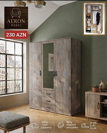 asılqan paltar: Aeron Mebel – 3 qapılı geyim dolabı Baki-Sumqayit catdirilma — 1