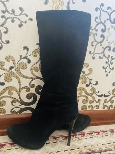обувь женская классика: Сапоги, Размер: 36.5, цвет - Черный, LION