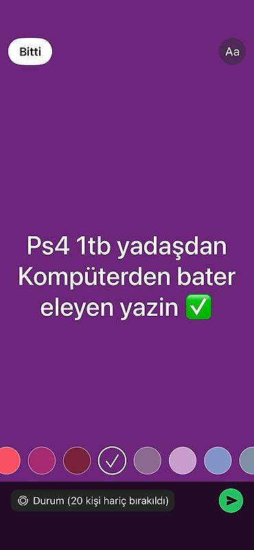 Bater eleyen olsa yazsın bele ps4 satılır 📩