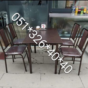 Masa və oturacaq dəstləri: Qonaq otağı üçün, Yeni, Açılan, Dördbucaq masa, 4 stul — 2