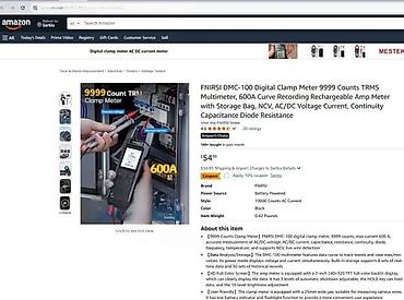 Multimetri: FNIRSI DMC-100 digitalne strujne klešta – TRMS multimetar sa ekranom u — 2