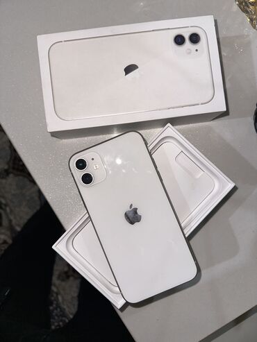 Apple iPhone: IPhone 11, Б/у, 128 ГБ, Белый, Чехол, Коробка, 73 %