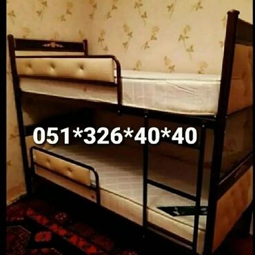 İkimərtəbəli uşaq çarpayıları: Oğlan və qız üçün, Yeni, Çarpayı, Matras ilə, Siyirməsiz, Dəmir — 28