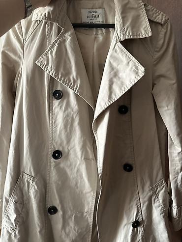 Плащи: Плащ, Bershka, S, цвет - Бежевый — 7