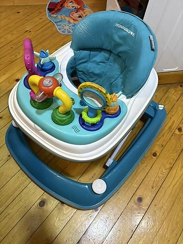 Uşaqlar üçün digər mallar: Mamalove uşaq gəzdirəni (baby walker) - Rəng: mavi-ağ gövdə, turkuaz — 3
