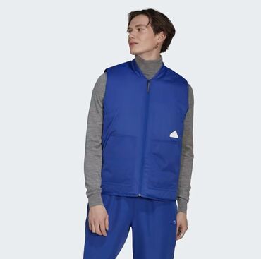 Куртки: Adidas. Водоотталкивающий и ветрозащитный пуховый жилет, способный