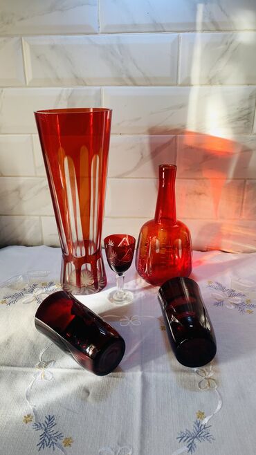 Наборы посуды: ❄️❄️Набор для напитков цитриновое стекло 10 стаканов кувшин — 3