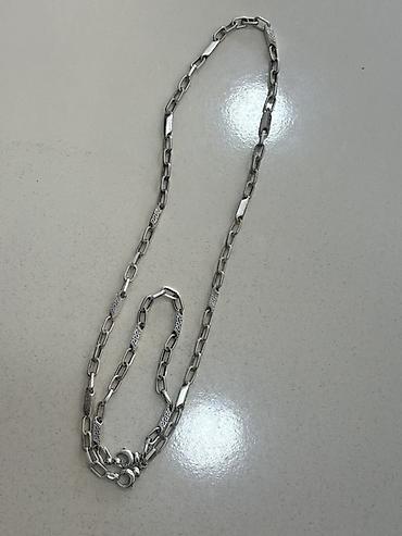 tifani sep: Gümüş rəngli zəncir boyunbağı - Material: gümüş rəngli metal ərinti - — 3