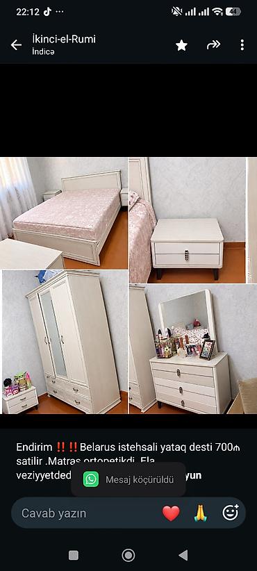 Endirim ‼️‼️Belarus istehsali yataq desti 700₼ satilir .Matras
