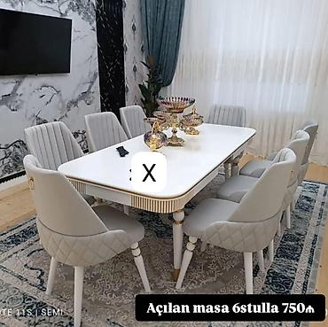 Açılan masa dəsti – 6 stulla - Masa: uzadıla bilən konstruksiya, ağ lalafo.az -da Açılan masa dəsti – 6 stulla - Masa: uzadıla bilən konstruksiya, ağ