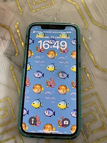 телефон бишкек бу: IPhone 12, 64 ГБ, номер модели MGJ53KH/A. Цвет корпуса — зелёный — 1