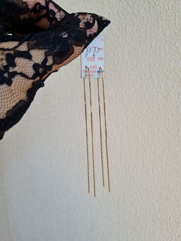 Sırğalar: Sırğa, Sarı qızıl, 585 Əyar, 3 g, Ünvandan götürmə — 9