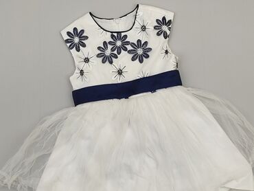 biała letnia sukienka: Dress, 1.5-2 years, 86-92 cm, condition - Very good
