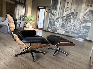 Реклайнеры: Новое дизайнерское Кресло-реклайнер в стиле Eames Lounge с пуфом — 2