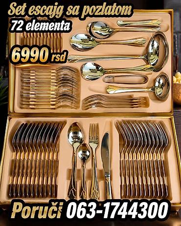 straus: Set escajga sa pozlatom – 72 elementa. Elegantno dizajniran komplet — 1