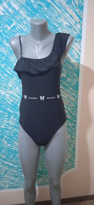 kupaći kostimi za plivanje: S (EU 36), Poliester, Jednobojni, bоја - Crna