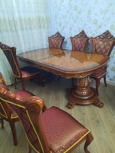 qabaq stol: Qonaq otağı üçün, Yeni, Açılan, Oval masa, 8 stul, Malayziya