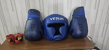 Boks komplekti – mavi rəng - Bokslu əlcəklər: Everlast brendi, 14 oz