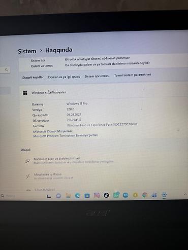 Acer: Acer Aspire ES-576G noutbuku Texniki göstəricilər: - Model: Acer — 5