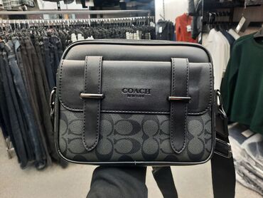 барсетка мужская: Барсетка, Coach, Материал: Экокожа, Застежка на молнии, Новый