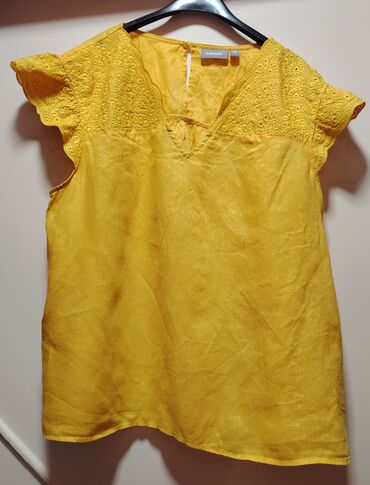 pantalone na preklop kroj: M (EU 38), Embroidery, color - Yellow