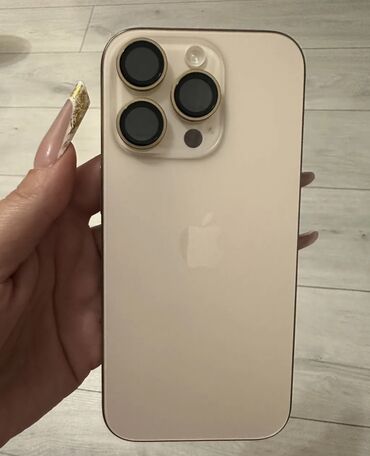 Apple iPhone: IPhone 16 Pro, 256 GB, Desert Titanium, Zəmanət, Barmaq izi, Face ID