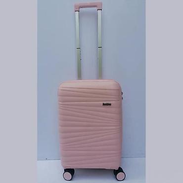 Putni koferi i torbe: Tvrdi kofer na točkiće – roze - Materijal: tvrda plastika (ABS/PC — 3