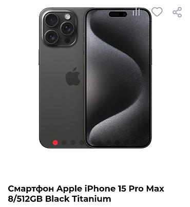 aiphone 13: Apple iPhone 15 Pro Max 8/512GB, цвет Black Titanium. Акб 76 Ключевые — 1