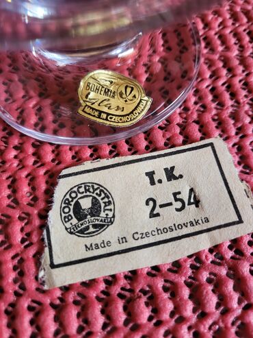 Čaše: Case nove kristal,Bohemija,za zestoko pice iz 50,60ih. Case jako — 6