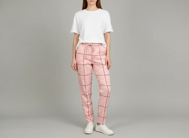 spodnie z pusheenem: Spodnie materiałowe damskie, rozmiar S