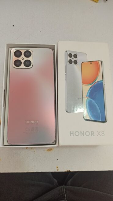 телефон fly e110: Honor X8, 128 ГБ, цвет - Белый, Кнопочный, Отпечаток пальца, Две SIM карты