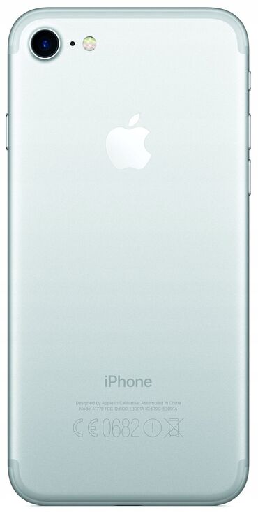 IPhone 7, Б/у, 32 ГБ, Серебристый, Наушники, Зарядное устройство, Защитное стекло, 100 %