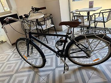 Şəhər velosipedləri: Şəhər kruizer tipli velosiped - Rəng: tünd mavi (korpus), qəhvəyi — 5