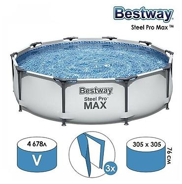 Бассейны: 305/76 см Каркасный бассейн Bestway 5 отличается высокой прочностью и — 6