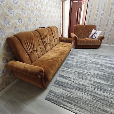 мягкая часть: Мягкий комплект для гостиной из бархатистого велюра карамельного — 2