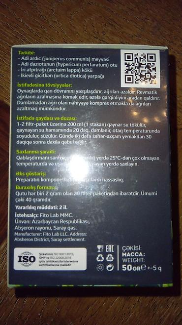 qutu sifarişi: Kultura Tibeta Natural Tea – ACTIVE JOINT bitki çayı Tərkibi: - Adi — 2
