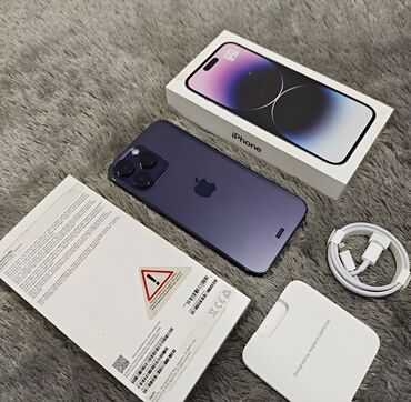 apple 14 pro max qiymeti: IPhone 14 Pro Max, 128 GB, Deep Purple, Zəmanət, Face ID, Sənədlərlə