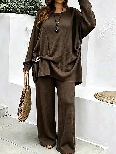 marca 100rsdn: Ženski komplet – pleteni duks + široke pantalone - Model: 31206 - — 2