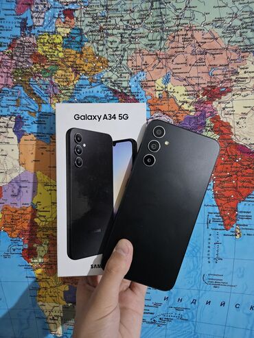 Samsung: Samsung Galaxy A34 5G, Новый, 128 ГБ, цвет - Черный, 2 SIM