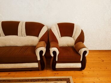 Divan və kreslo dəstləri: Divan, 2 kreslo, Bazasız, Açılmayan — 9