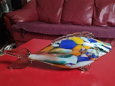 RIBA OD MURANO STAKLA 37CM | Velika figura ribe od Murano stakla iz