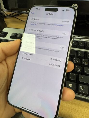 Apple iPhone: IPhone 15 Pro Max, 256 GB, Natural Titanium, Zəmanət, Barmaq izi, Face ID — 9